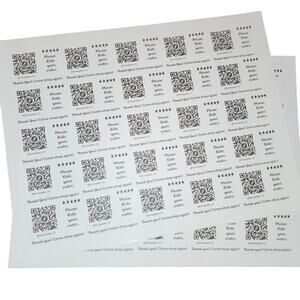 Custom Seller QR and Rate My Order - 50 Labels - 2 sheets of 25 Laser Printed